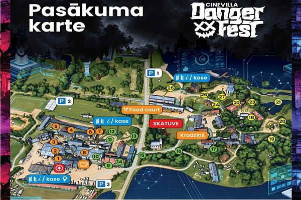 Festivāls “Danger Fest 2026” kinopilsētā “Cinevilla” atklās noslēpumainu pasauli ar 27 interaktīviem apskates objektiem un 100 dronu šovu
